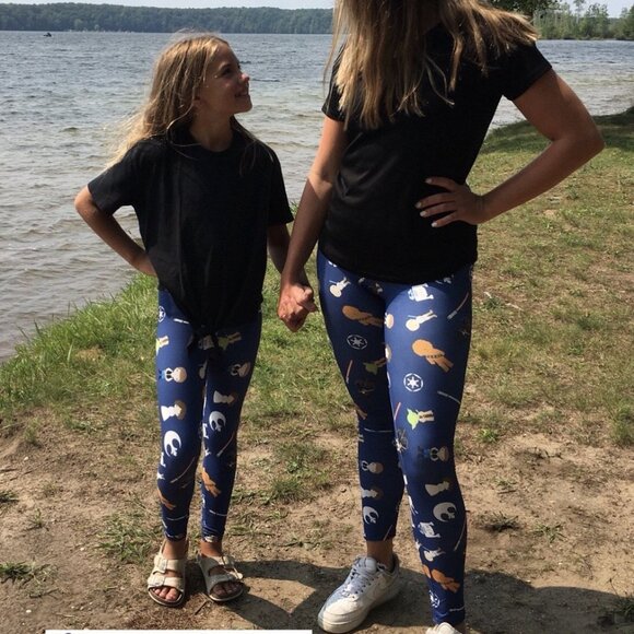 Small NEW Girls Star Wars Leggings Buttery Soft Yoga Pants, Princess Luke Darth - Picture 9 of 9